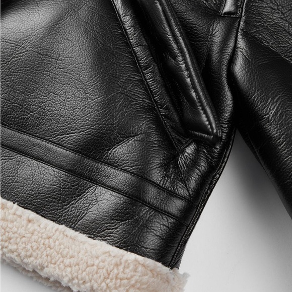 Sherpa lined leather jacket - Picture 12 of 12
